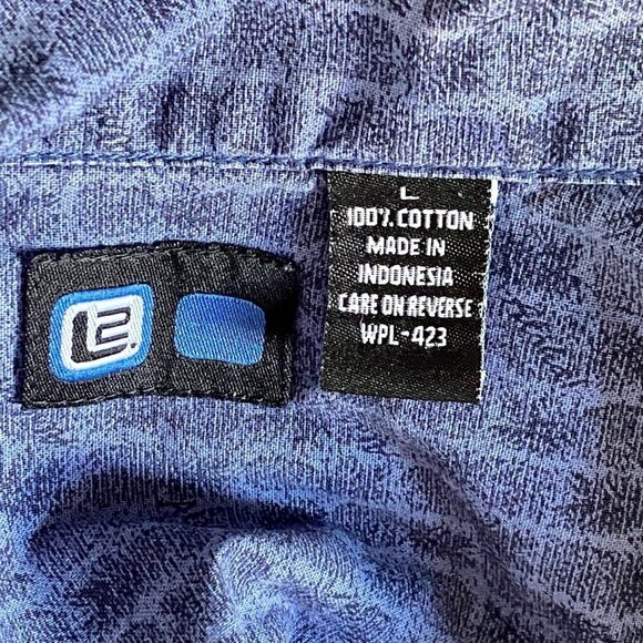 L2 Casual Cotton Short Sleeve Button Down Shirt Mens Large - Picture 8 of 9